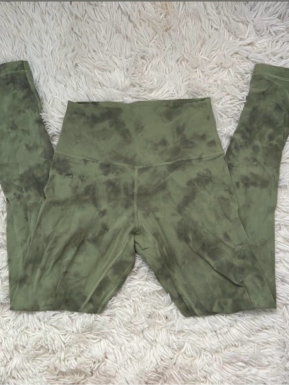 Lululemon Olive Tie-Dye Leggings